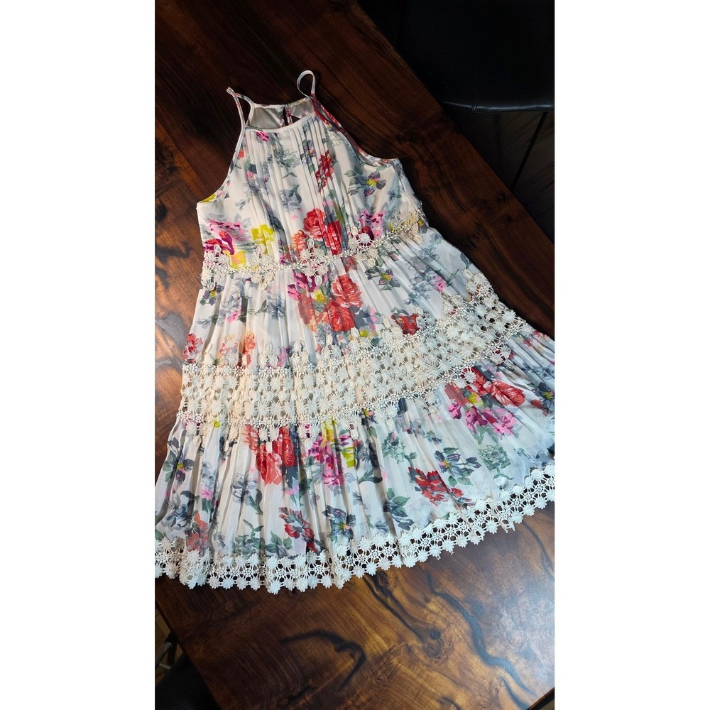 Ranna Gill Anthropologie Floral Crochet Lace Pleated cottagecore sold out